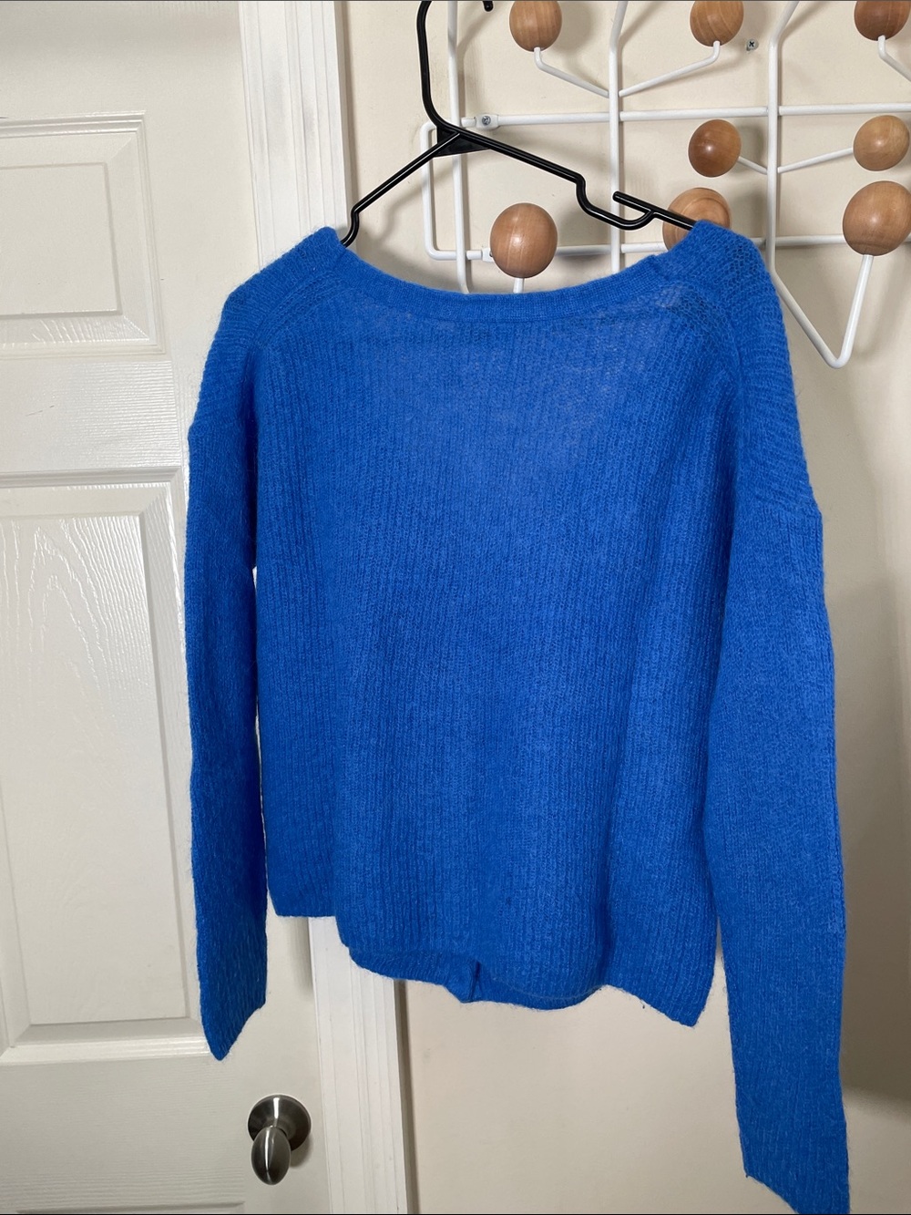 Aritzia - Wilfred - Mohair Alpaca Blend Button Down Cardigan - Blue M - Picture 5 of 9